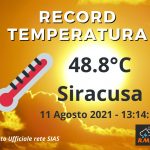 Nuovo Record  Italiano ed Europeo registrato 11 Agosto 2021 a Siracusa +48,8 °C