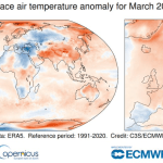 Marzo 2022 il quinto più caldo mai registrato a livello globale