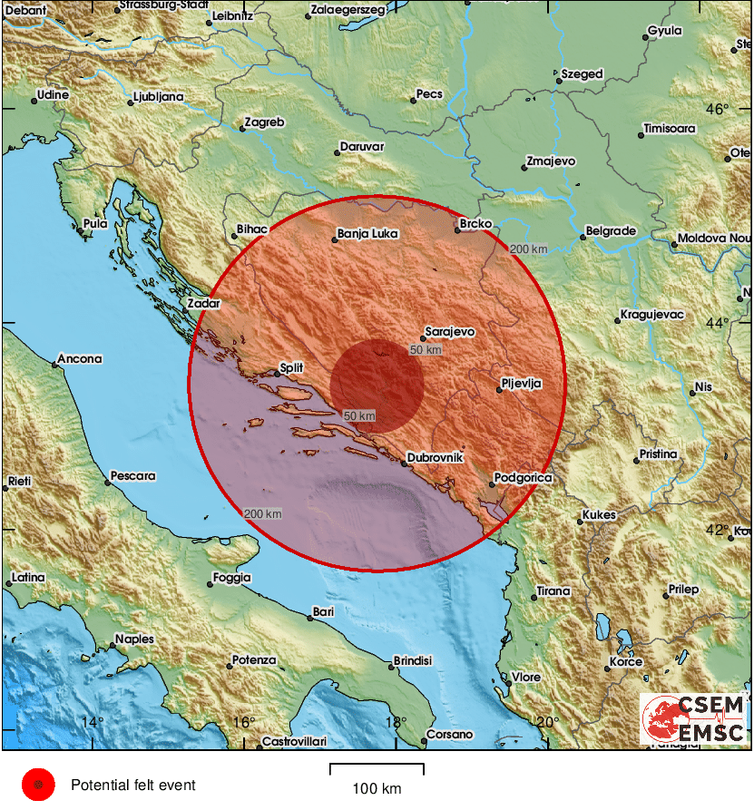 Scossa di Terremoto in Bosnia 11 Luglio 2023