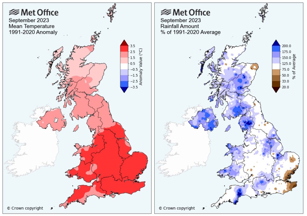 Regno Unito un Caldo e Piovoso Settembre