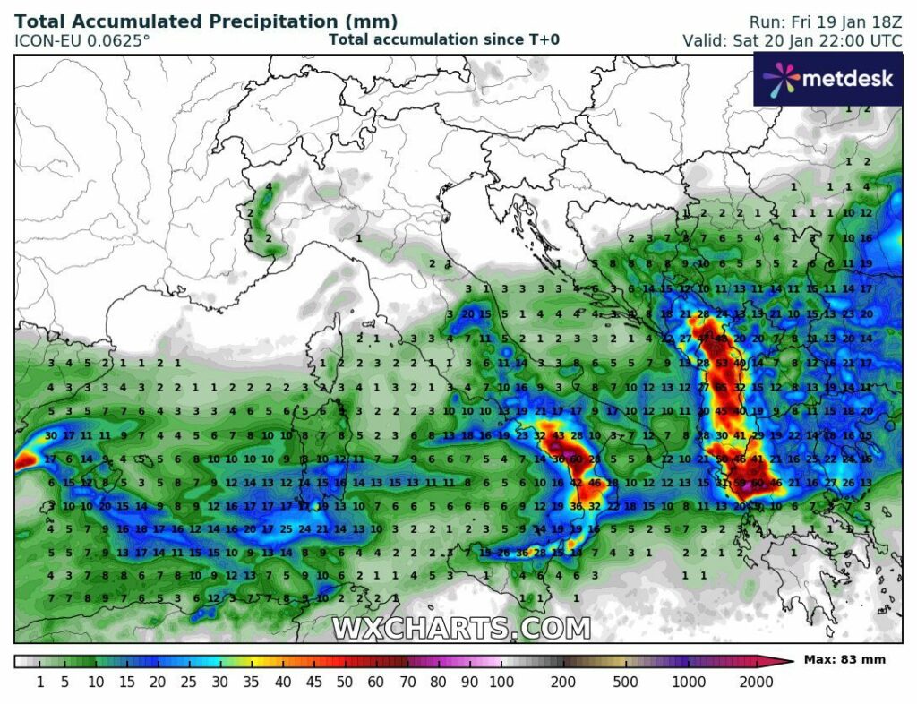 Previsioni Meteo Italia Sabato 20 Gennaio 2024