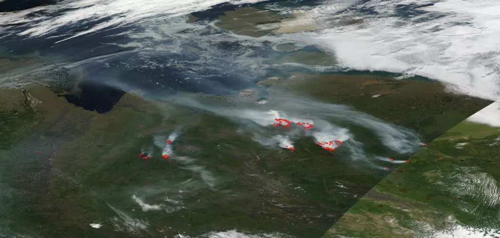 Incendi interessano Siberia, Canada e Alaska: il Fumo fin al Circolo Polare Artico