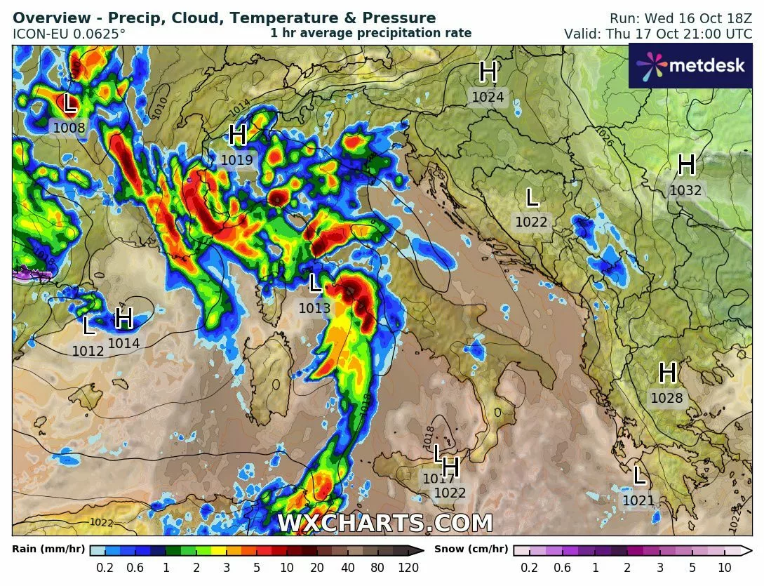 Fase di Maltempo sull’Italia: analisi e previsioni fin al Weekend