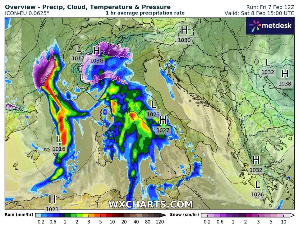 Meteo Weekend: Pioggia, Neve e Venti Forti sull'Italia