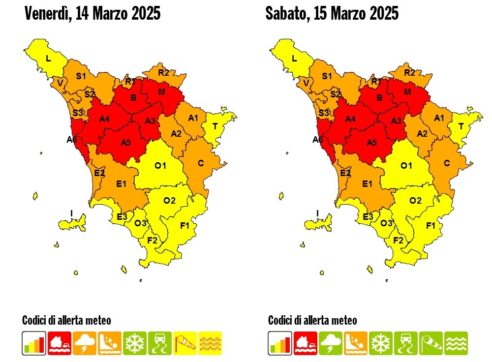 TOSCANA: scatta l’ALLERTA ROSSA